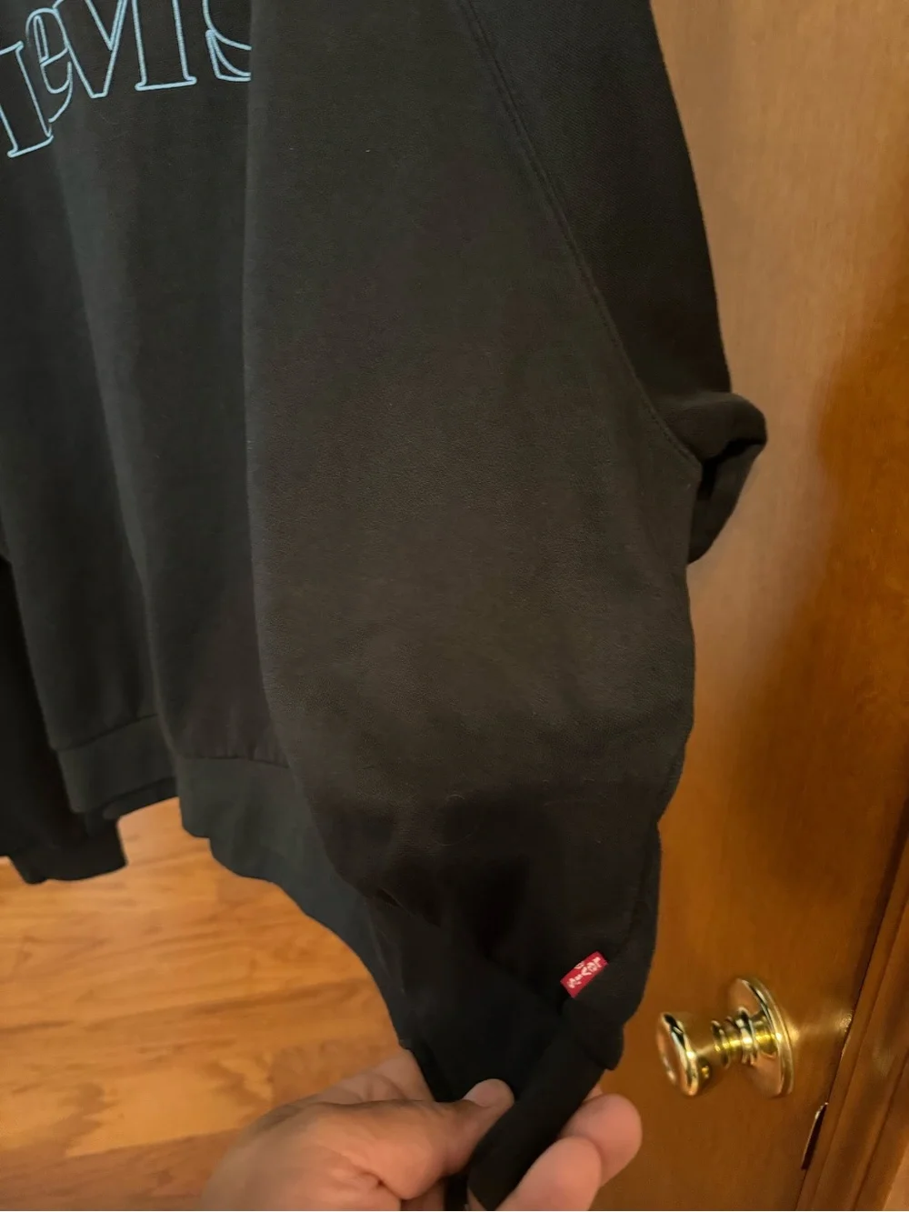Levi's Black Crewneck Sweatshirt with Light Blue Logo